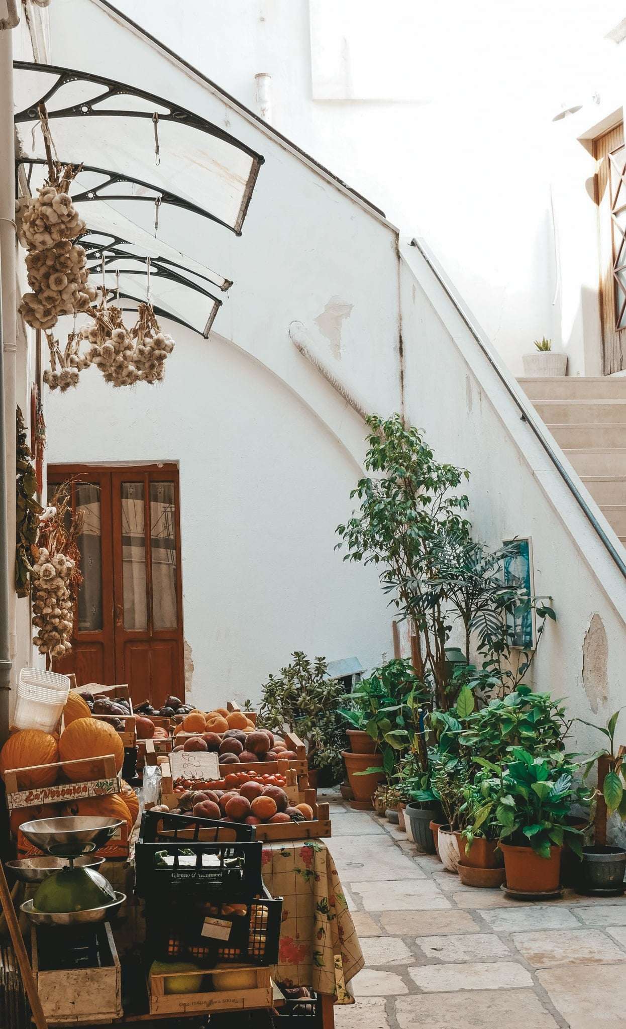 Mercado en las calles de Bari